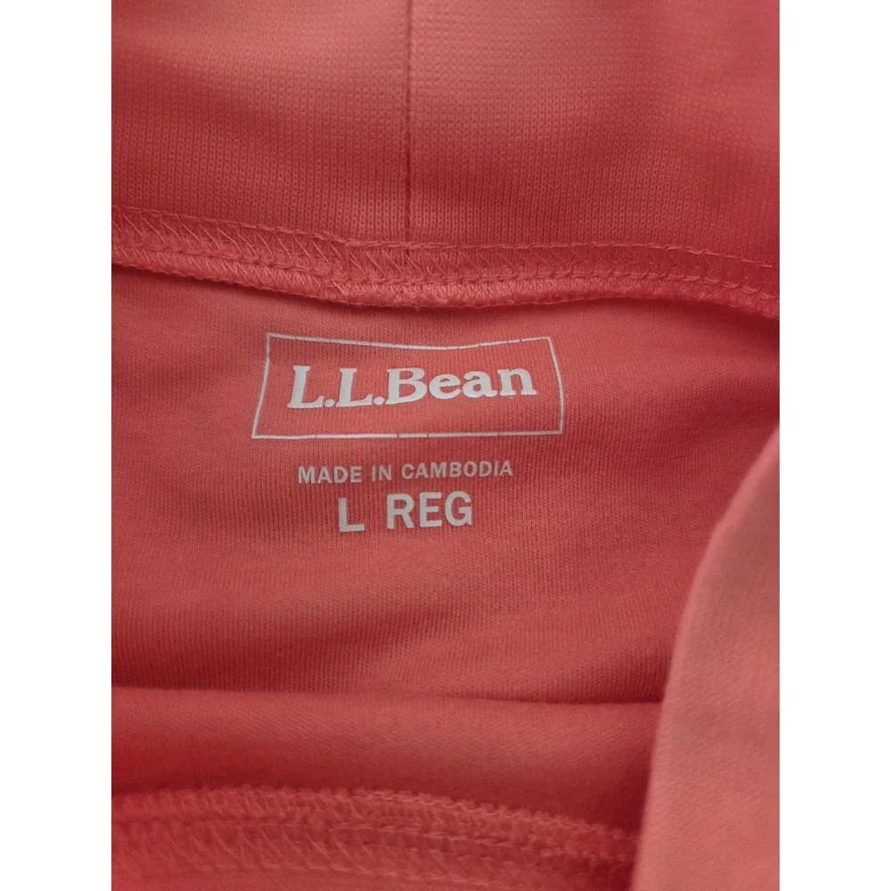 Women's ll Bean Fleece Vest‎ Two Piece Set Mock Turtleneck L/XL Orange Peach